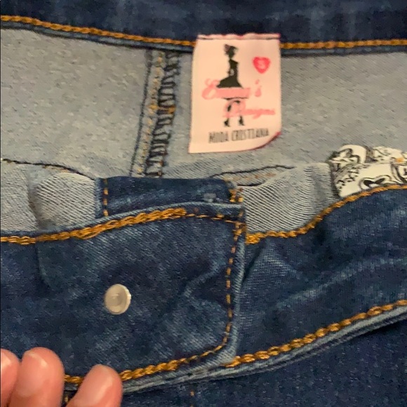 Blue Jean Button Down Skirt - Picture 2 of 3